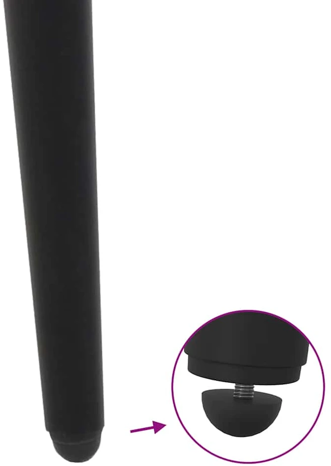 Kavos staliuko kojelės, 4 vnt., juoda, 42-43cm, plienas