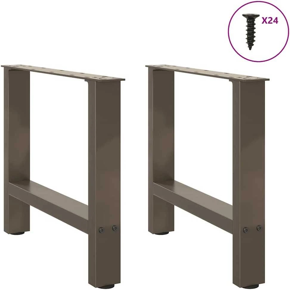 Kavos staliuko kojelės, 2 vnt., 50x(42-43) cm, natūralus plienas