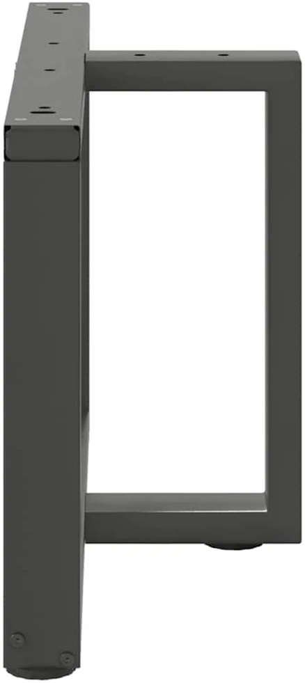 Kavos staliuko kojelės, T formos, 2 vnt., antracito spalvos, 60x25x(42-43) cm, plienas