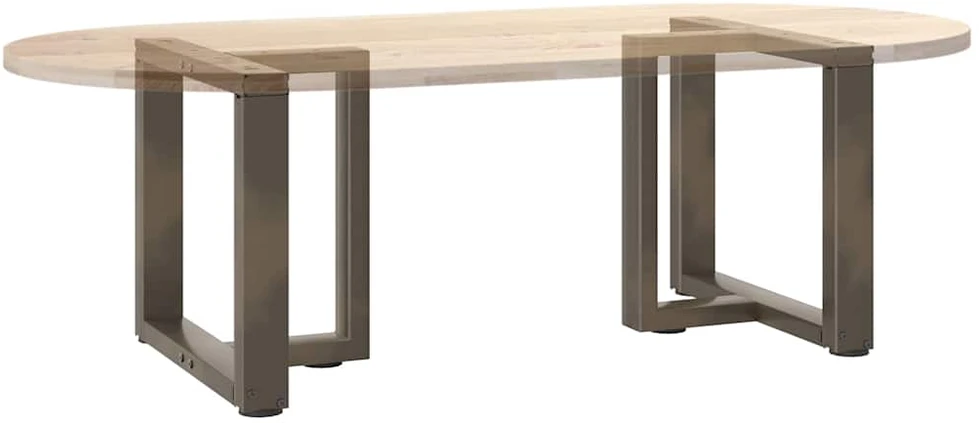 Kavos staliuko kojelės, T formos, 2 vnt., natūralus plienas, 50x25x(42-43) cm, plienas