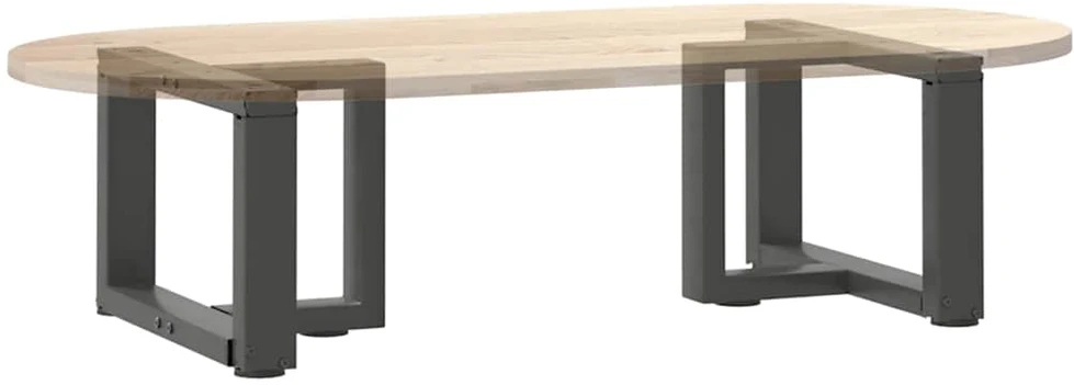 Kavos staliuko kojelės, T formos, 2 vnt., antracito spalvos, 50x25x(30-31) cm, plienas