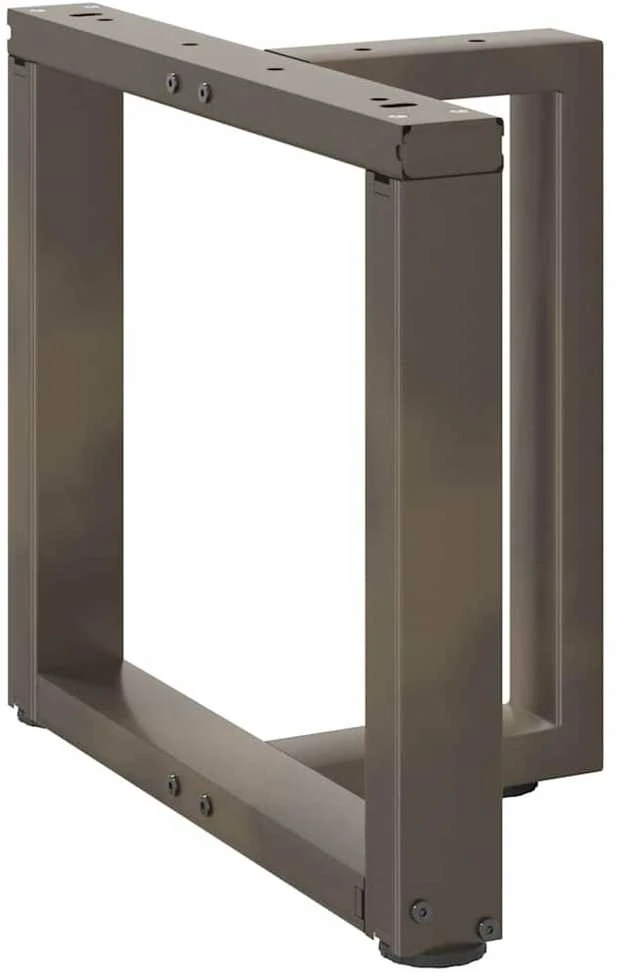 Kavos staliuko kojelės, T formos, 2 vnt., natūralus plienas, 50x25x(42-43) cm, plienas