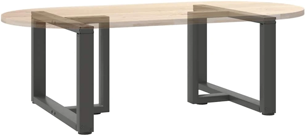 Kavos staliuko kojelės, T formos, 2 vnt., antracito spalvos, 60x25x(42-43) cm, plienas