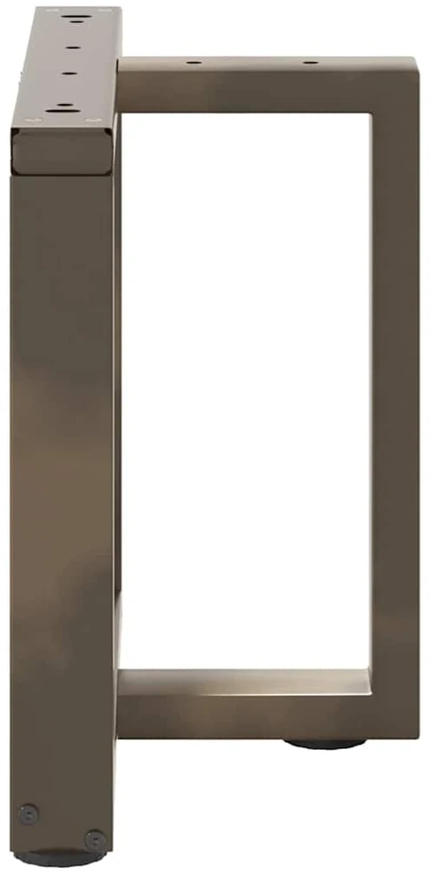 Kavos staliuko kojelės, T formos, 2 vnt., natūralus plienas, 50x25x(42-43) cm, plienas