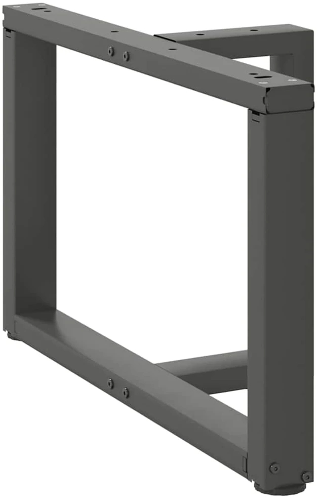Kavos staliuko kojelės, T formos, 2 vnt., antracito spalvos, 60x25x(42-43) cm, plienas