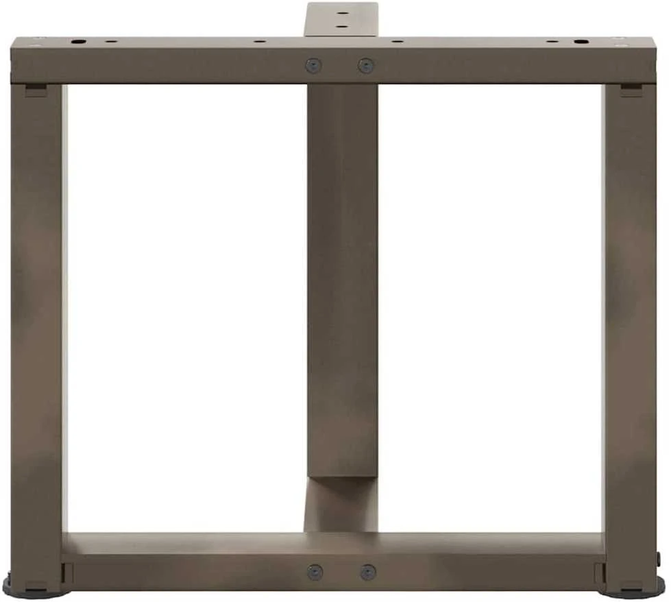 Kavos staliuko kojelės, T formos, 2 vnt., natūralus plienas, 50x25x(42-43) cm, plienas