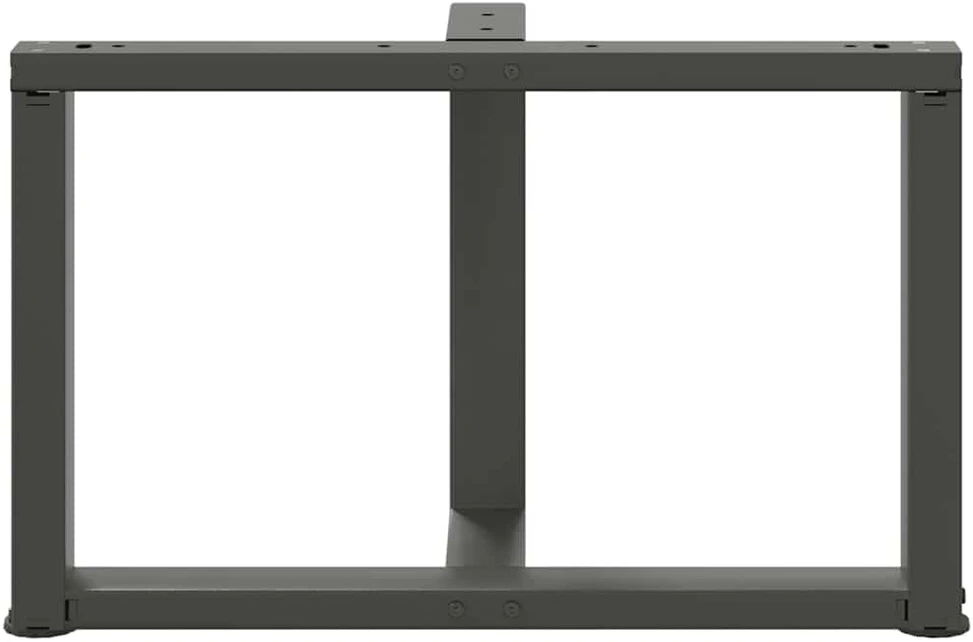 Kavos staliuko kojelės, T formos, 2 vnt., antracito spalvos, 60x25x(42-43) cm, plienas