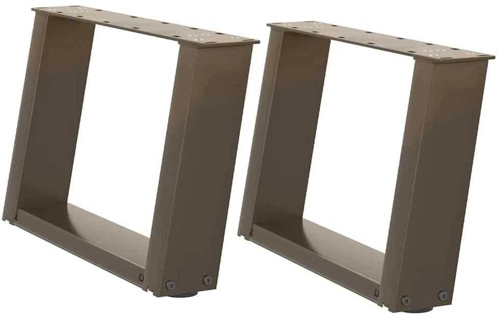Kavos staliuko kojelės, U formos, 2 vnt., natūralus plienas, 50x(30-31) cm, plienas