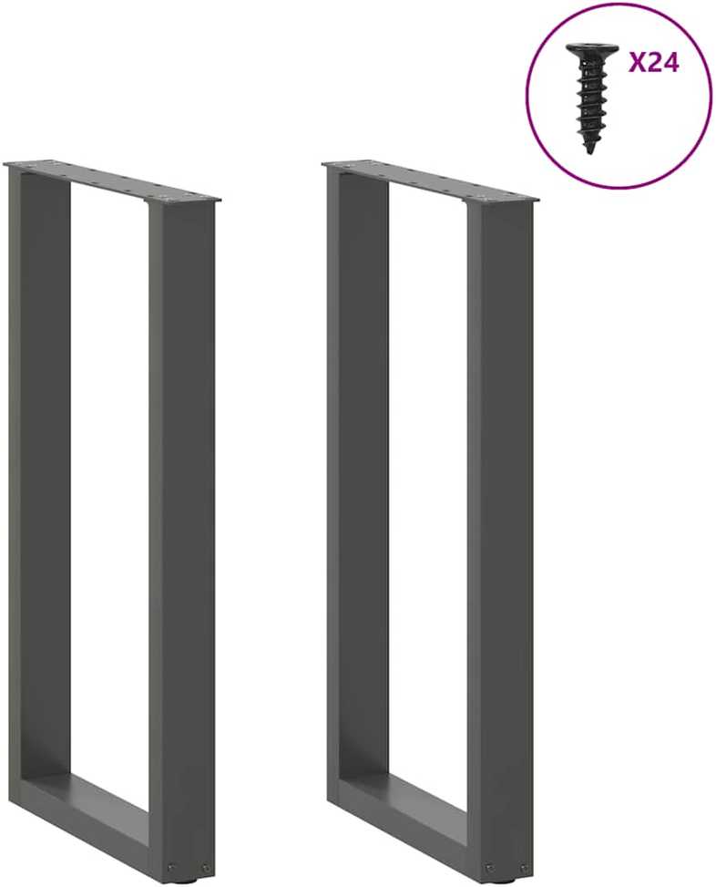 Kavos staliuko kojelės, U formos, 2 vnt., 50x(90-91)cm, plienas