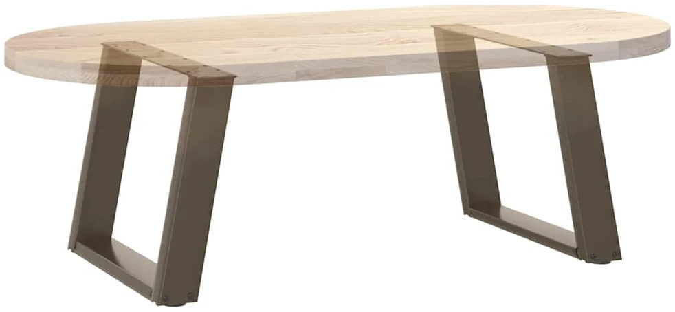 Kavos staliuko kojelės, U formos, 2 vnt., natūralus plienas, 70x(42-43) cm, plienas