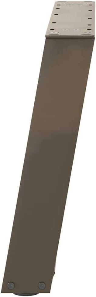 Kavos staliuko kojelės, U formos, 2 vnt., natūralus plienas, 70x(42-43) cm, plienas