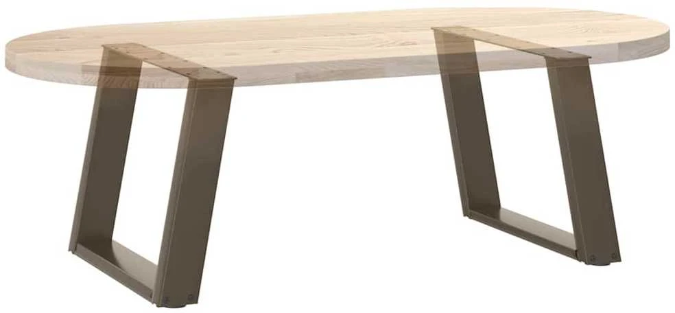 Kavos staliuko kojelės, U formos, 2 vnt., natūralus plienas, 50x(42-43) cm, plienas