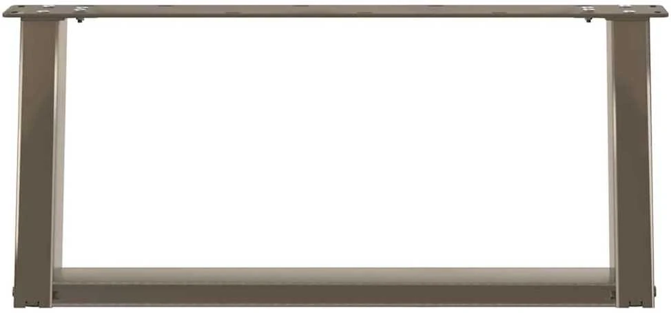 Kavos staliuko kojelės, U formos, 2 vnt., natūralus plienas, 70x(30-31) cm, plienas