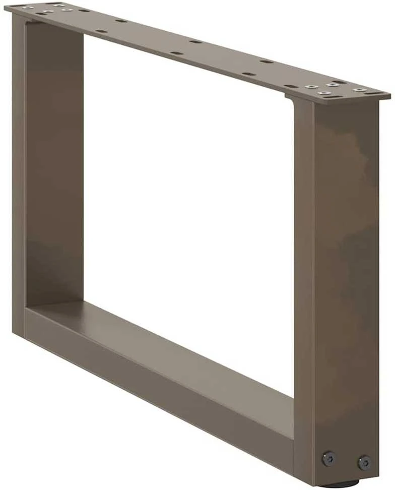 Kavos staliuko kojelės, U formos, 2 vnt., natūralus plienas, 70x(30-31) cm, plienas
