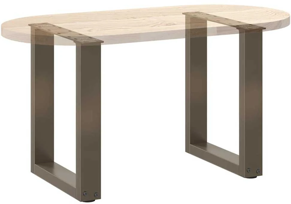 Kavos staliuko kojelės, U formos, 2 vnt., natūralus plienas, 28x(42-43) cm, plienas