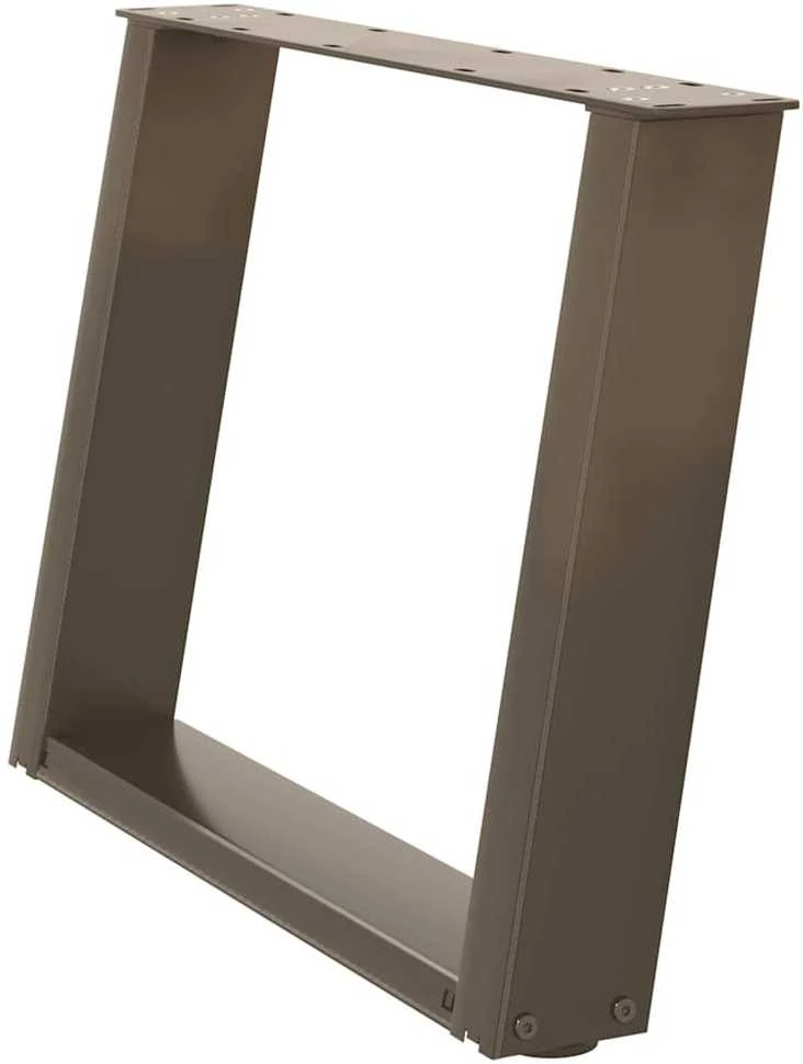 Kavos staliuko kojelės, U formos, 2 vnt., natūralus plienas, 70x(42-43) cm, plienas