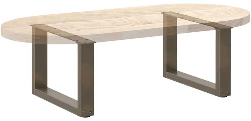 Kavos staliuko kojelės, U formos, 2 vnt., natūralus plienas, 50x(30-31) cm, plienas