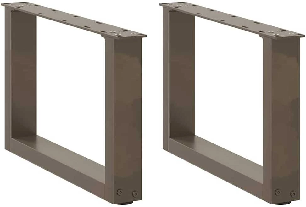 Kavos staliuko kojelės, U formos, 2 vnt., natūralus plienas, 50x(30-31) cm, plienas