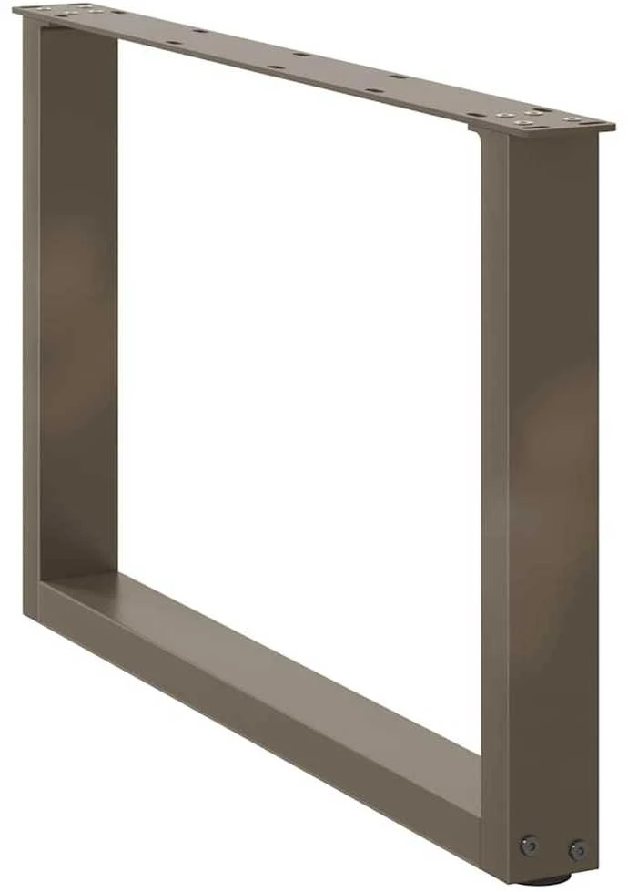 Kavos staliuko kojelės, U formos, 2 vnt., natūralus plienas, 60x(42-43) cm, plienas