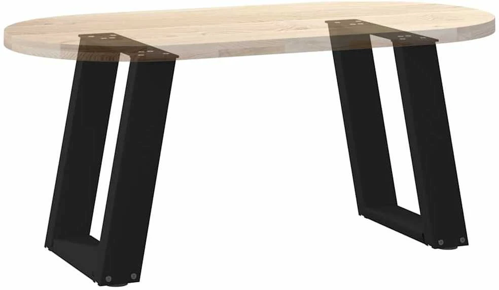 Kavos staliuko kojelės, 2 vnt., juodos, 38x(42-43) cm, plienas, U formos
