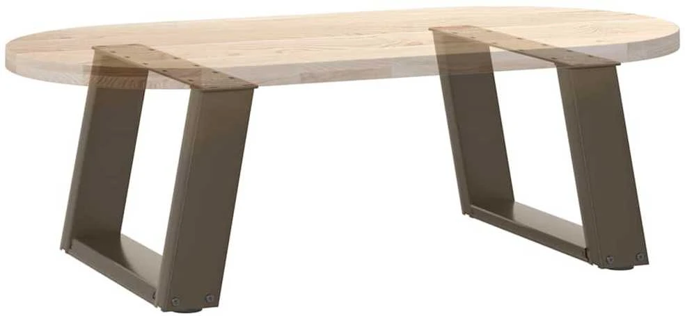 Kavos staliuko kojelės, U formos, 2 vnt., natūralus plienas, 50x(30-31) cm, plienas
