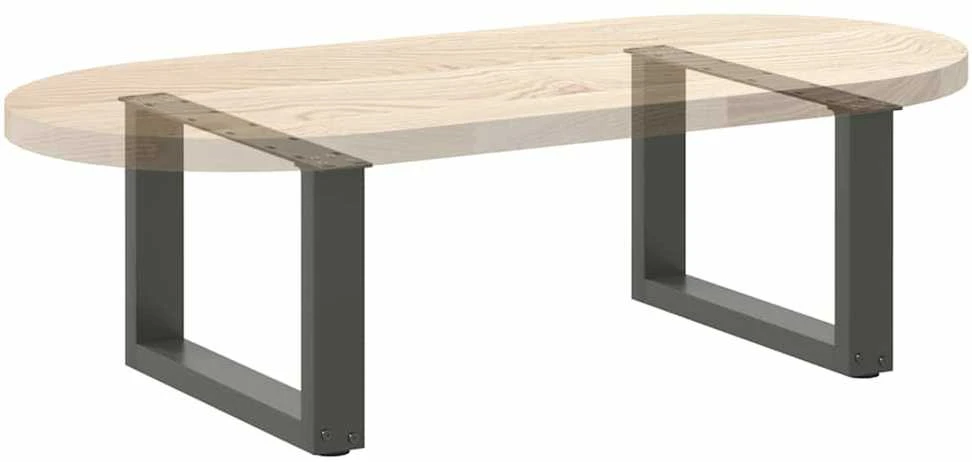 Kavos staliuko kojelės, 2 vnt., antracito spalvos, 50x(30-31) cm, plienas