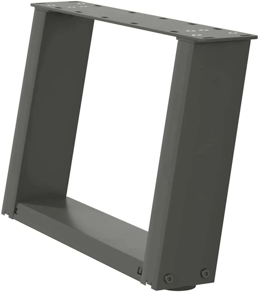 Kavos staliuko kojelės, 2 vnt., antracito spalvos, 40x(30-31) cm, plienas, U formos