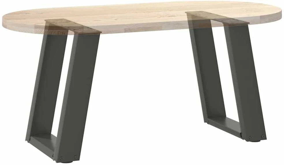 Kavos staliuko kojelės, 2 vnt., antracito spalvos, 38x(42-43) cm, plienas