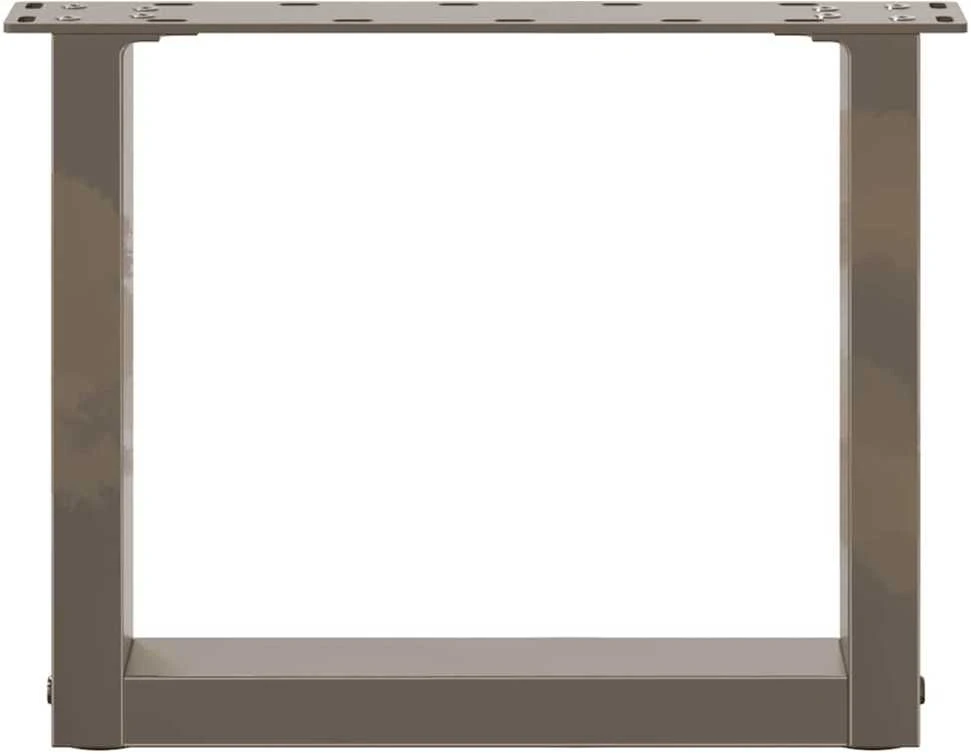 Kavos staliuko kojelės, U formos, 2 vnt., natūralus plienas, 40x(30-31) cm, plienas