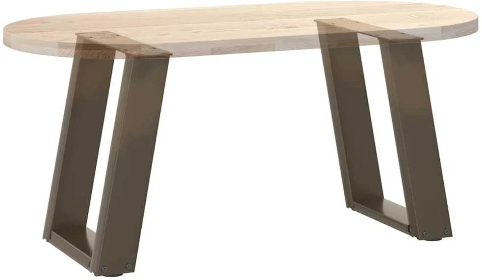 Kavos staliuko kojelės, U formos, 2 vnt., natūralus plienas, 28x(42-43) cm, plienas