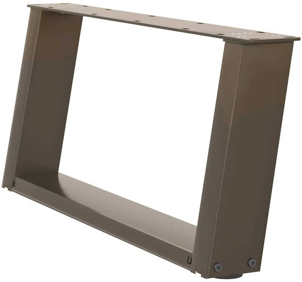 Kavos staliuko kojelės, U formos, 2 vnt., natūralus plienas, 70x(30-31) cm, plienas