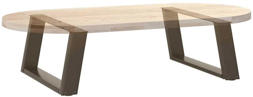 Kavos staliuko kojelės, U formos, 2 vnt., natūralus plienas, 70x(30-31) cm, plienas