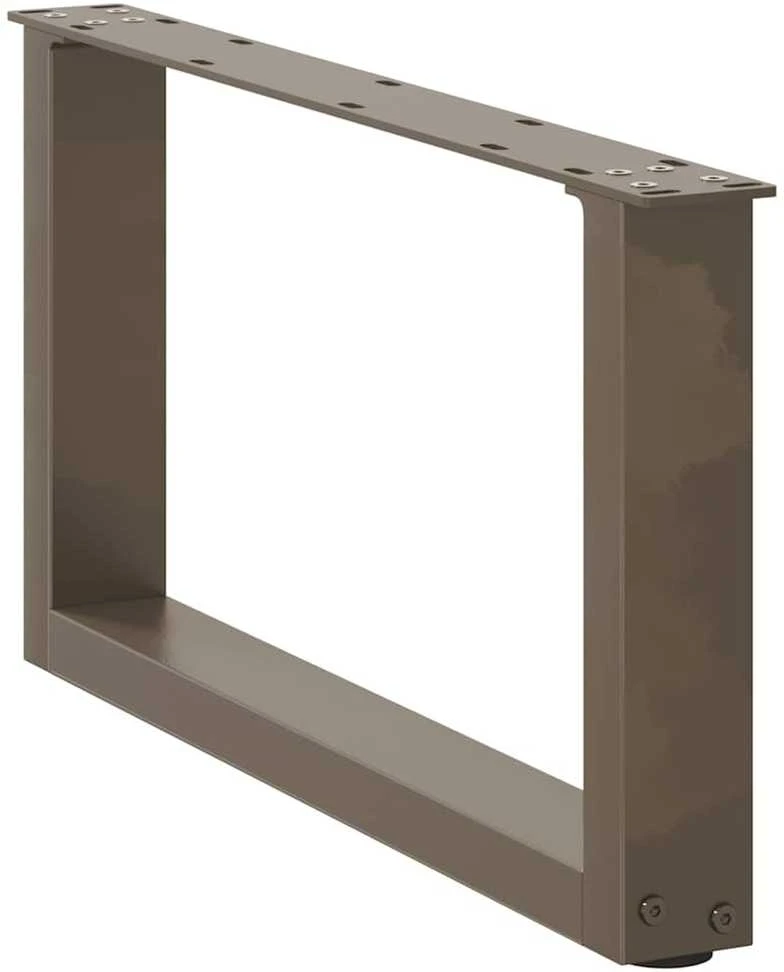 Kavos staliuko kojelės, U formos, 2 vnt., natūralus plienas, 60x(30-31) cm, plienas
