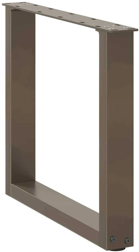 Kavos staliuko kojelės, U formos, 2 vnt., natūralus plienas, 50x(42-43) cm, plienas