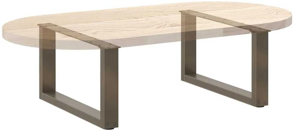 Kavos staliuko kojelės, U formos, 2 vnt., natūralus plienas, 70x(30-31) cm, plienas