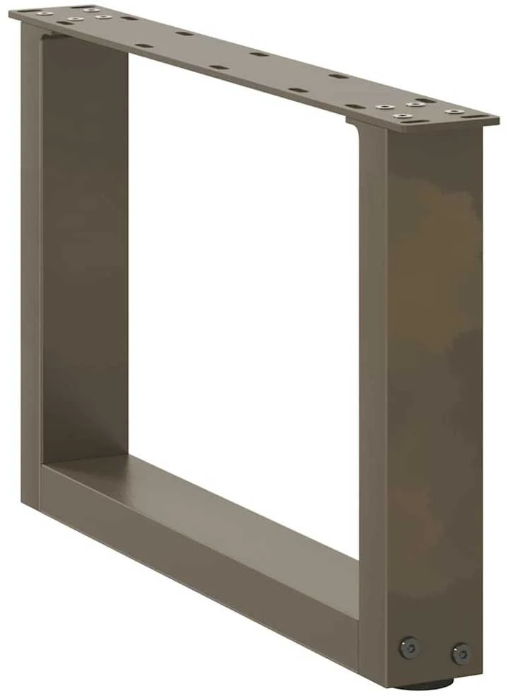 Kavos staliuko kojelės, U formos, 2 vnt., natūralus plienas, 50x(30-31) cm, plienas