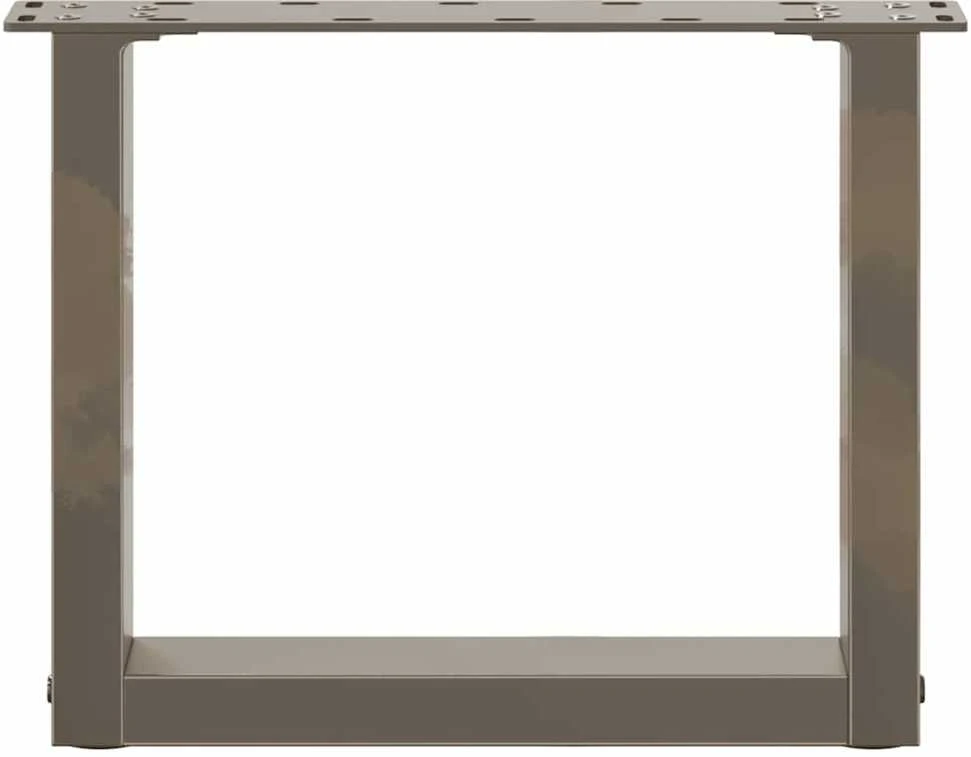 Kavos staliuko kojelės, U formos, 2 vnt., natūralus plienas, 40x(30-31) cm, plienas