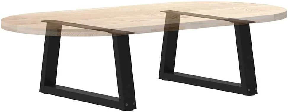 Kavos staliuko kojelės, V formos, 2 vnt., juodos, 50x(30-31,3) cm, plienas