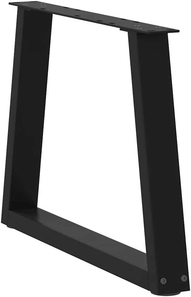 Kavos staliuko kojelės, V formos, 2 vnt., juodos, 70x(42-43,3) cm, plienas