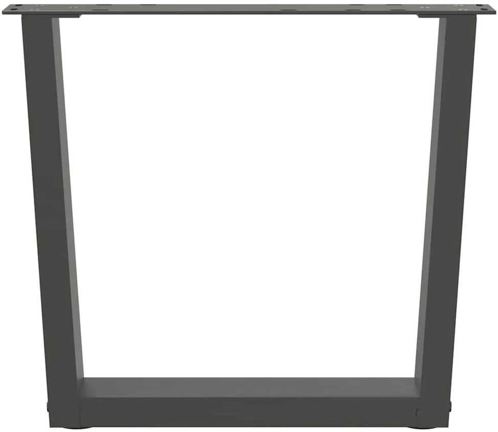 Kavos staliuko kojelės, V formos, 2 vnt., antracito spalvos, 50x(42-43,3) cm, plienas