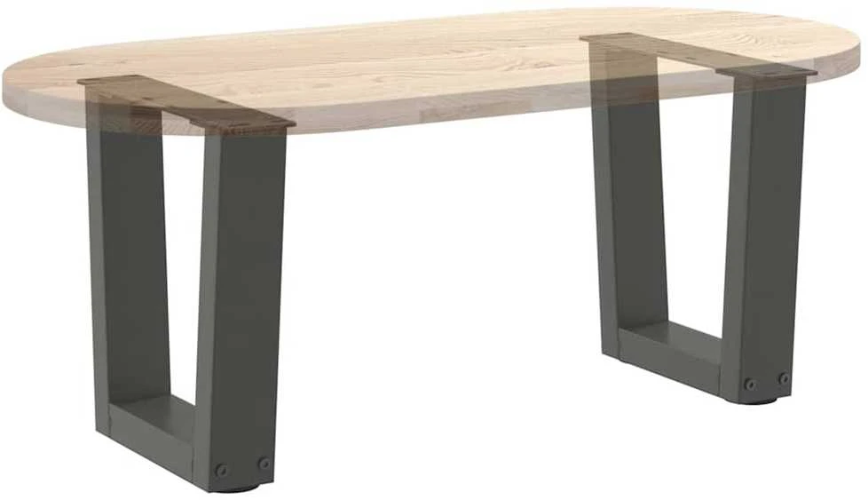 Kavos staliuko kojelės, V formos, 2 vnt., antracito spalvos, 30x(30-31,3) cm, plienas