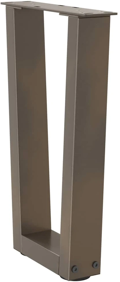 Kavos staliuko kojelės, V formos, 2 vnt., natūralus plienas, 38x(42-43,3) cm, plienas