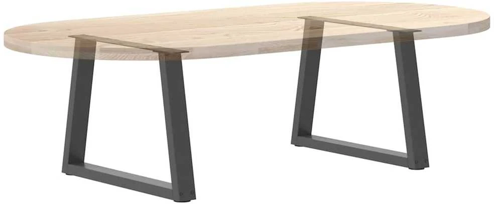 Kavos staliuko kojelės, V formos, 2 vnt., antracito spalvos, 60x(42-43,3) cm, plienas
