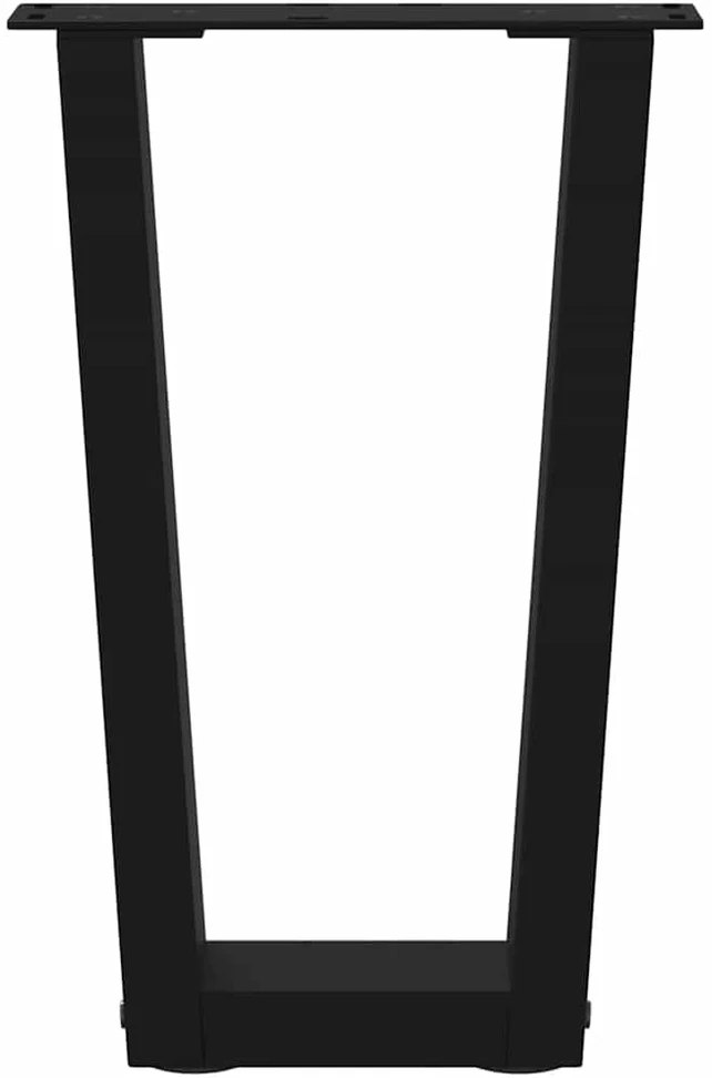 Kavos staliuko kojelės, V formos, 2 vnt., juodos, 38x(42-43,3) cm, plienas