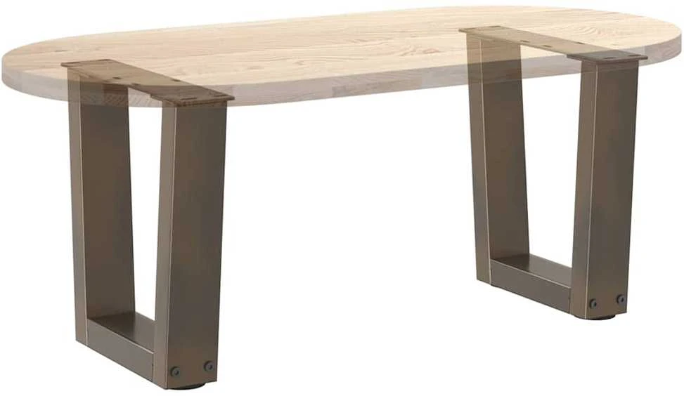 Kavos staliuko kojelės, V formos, 2 vnt., natūralus plienas, 30x(30-31,3) cm, plienas