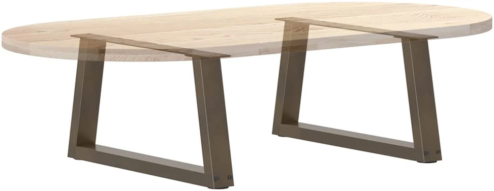 Kavos staliuko kojelės, V formos, 2 vnt., natūralus plienas, 60x(30-31,3) cm, plienas