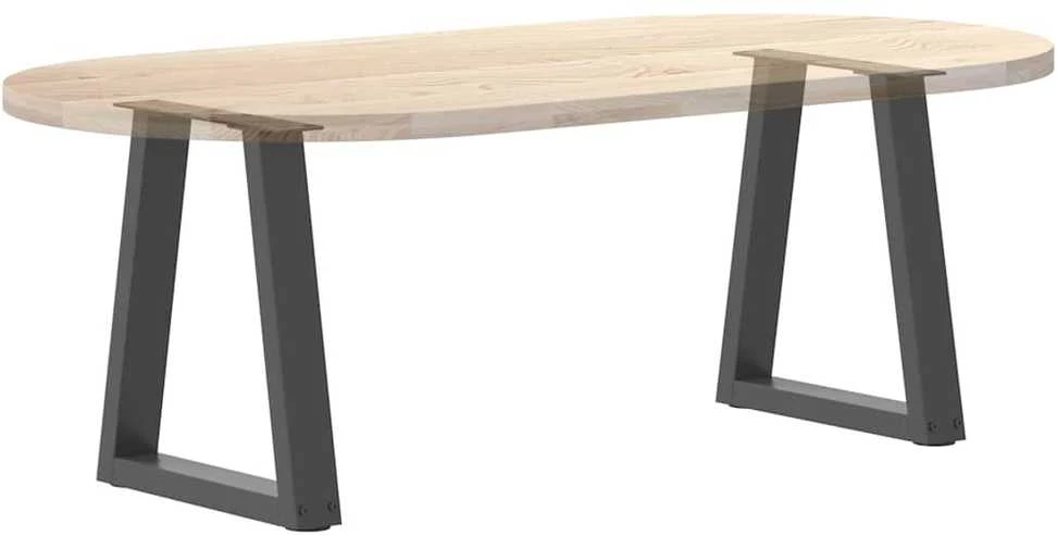 Kavos staliuko kojelės, V formos, 2 vnt., antracito spalvos, 38x(42-43,3) cm, plienas