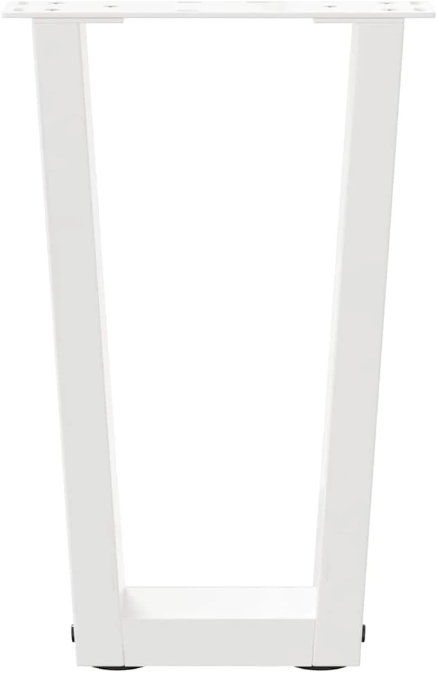 Kavos staliuko kojelės, V formos, 2 vnt., baltos, 38x(42-43,3) cm, plienas