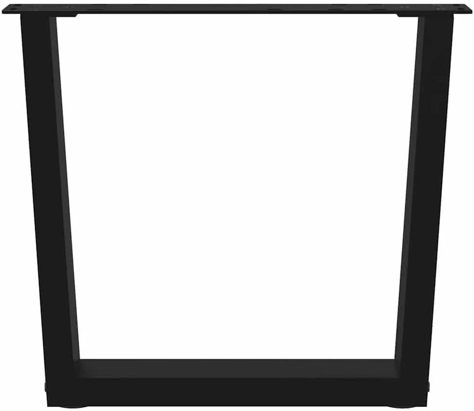 Kavos staliuko kojelės, V formos, 2 vnt., juodos, 60x(42-43,3) cm, plienas