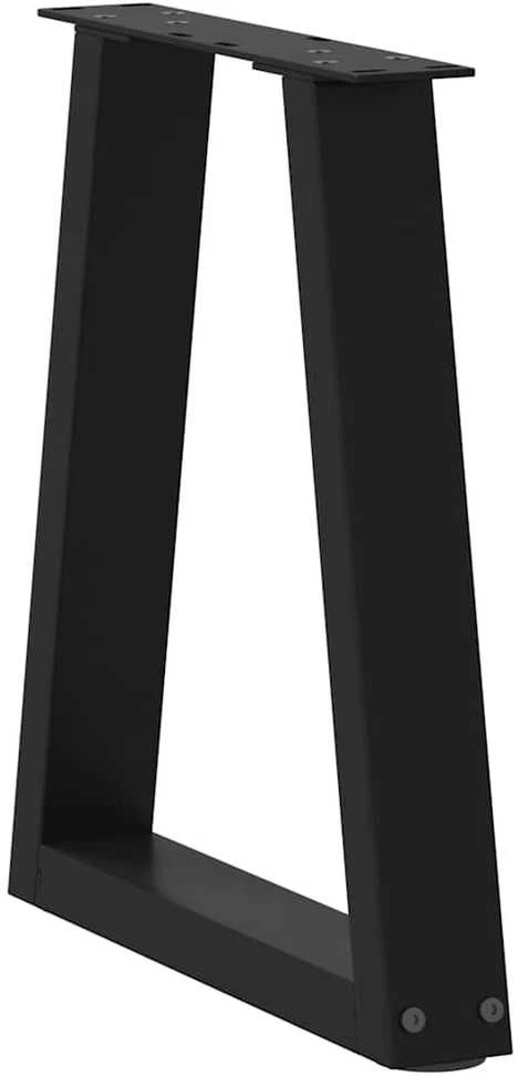Kavos staliuko kojelės, V formos, 2 vnt., juodos, 28x(42-43,3) cm, plienas